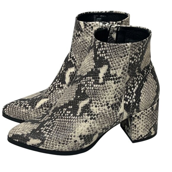 Madden Girl Faux Leather Snake Print Ankle Booties Women’s 6 Block Heel - Picture 4 of 13